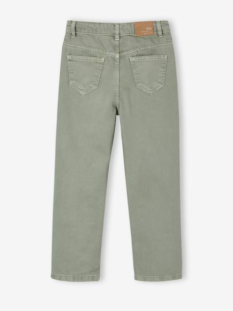 Pantalon mom fille brodé rose poudré+vert de gris 8 - vertbaudet enfant 