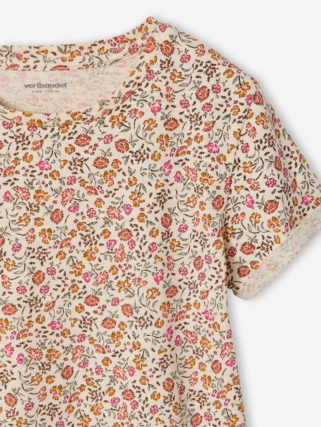 Robe imprimée fille manches courtes beige imprimé+multicolore+rose nude+vert de gris+vert imprimé 3 - vertbaudet enfant 