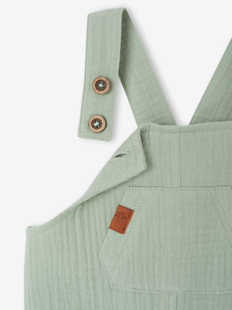 Salopette bébé naissance en gaze de coton beige+denim bleached+vert d'eau 11 - vertbaudet enfant 