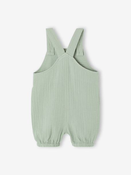 Salopette bébé naissance en gaze de coton beige+denim bleached+vert d'eau 10 - vertbaudet enfant 