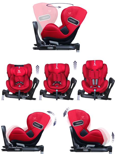 Siège auto dos route pivotant r129 i-size 40-105 cm softness® gaïa+ Cappuccino+Carbon+Garden+Ocean+Passion 25 - vertbaudet enfant 