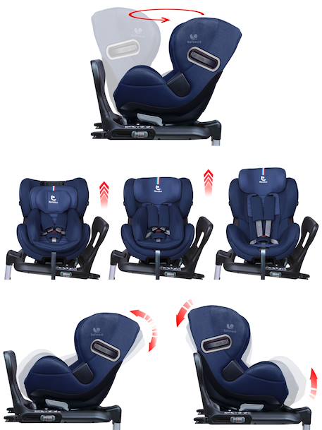 Siège auto dos route pivotant r129 i-size 40-105 cm softness® gaïa+ Cappuccino+Carbon+Garden+Ocean+Passion 19 - vertbaudet enfant 
