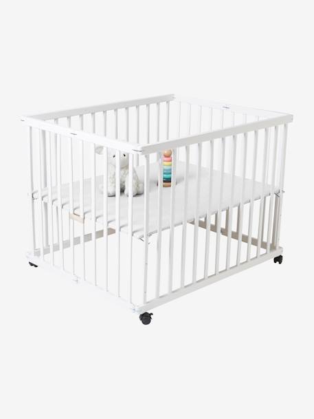 Parc en bois pliant bicolore naturel/blanc+blanc+naturel 12 - vertbaudet enfant 