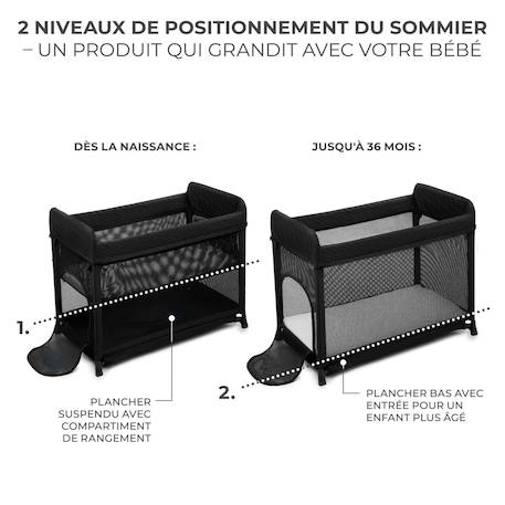 Lit Parapluie Kinderkraft MOON DREAM avec Sommier Suspendu, Matelas Inclus, Pliage en Un Geste et Sac de Transport Beige+Noir 11 - vertbaudet enfant 