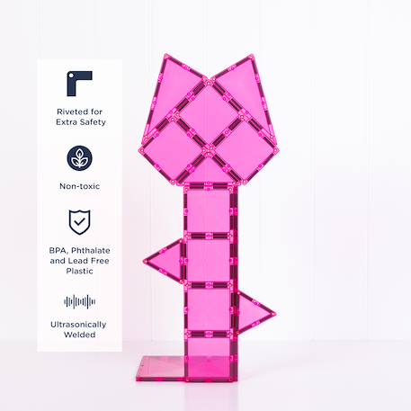 Jeu de construction magnétique édition caritative pack pink, 20 pièces Pink 3 - vertbaudet enfant 