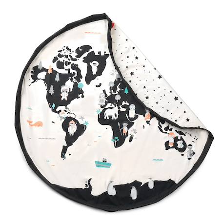 Tapis de jeu & sac à jouets - Worldmap/ Stars Noir & Naturel 2 - vertbaudet enfant 