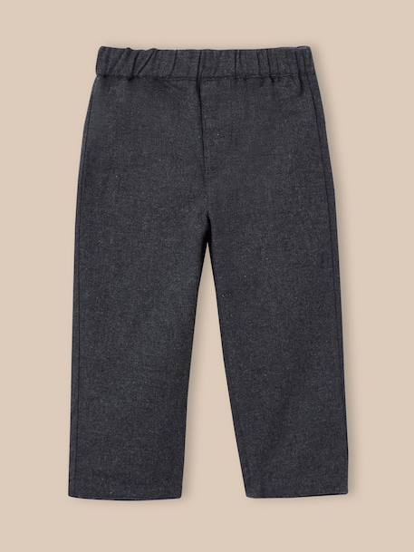 Pantalon esprit flanelle bébé Gris flannel 1 - vertbaudet enfant 