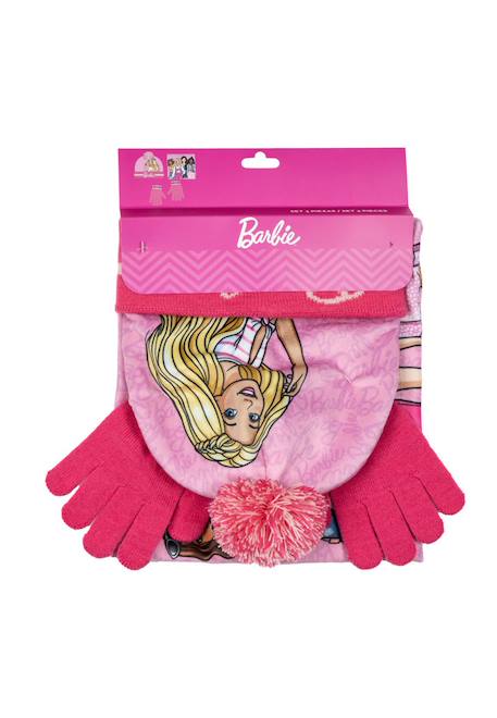 Bonnet + Gants + Tour de cou snood - Barbie Multicolor 5 - vertbaudet enfant 
