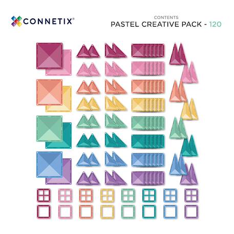 Jeu de construction magnétique pastel pack de creative, 120 pièces Pastel 6 - vertbaudet enfant 
