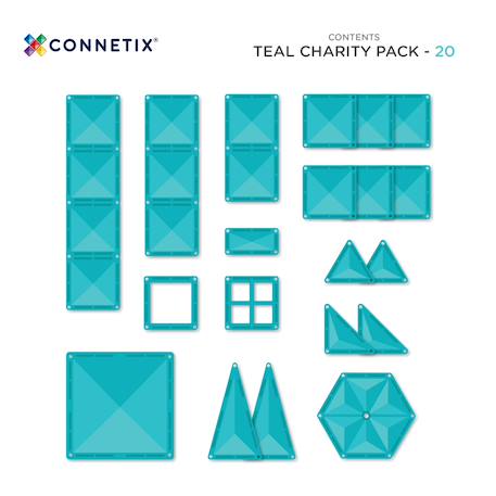 Jeu de construction magnétique édition caritative pack teal, 20 pièces Teal 6 - vertbaudet enfant 