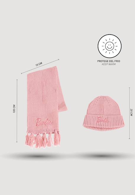 Ensemble Bonnet + Foulard barbie Rose 6 - vertbaudet enfant 