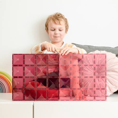 Jeu de construction magnétique pastel paquet de plaques de base, 2 pièces Rose-Baie 5 - vertbaudet enfant 