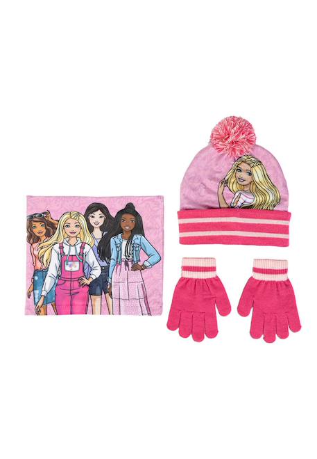 Bonnet + Gants + Tour de cou snood - Barbie Multicolor 1 - vertbaudet enfant 