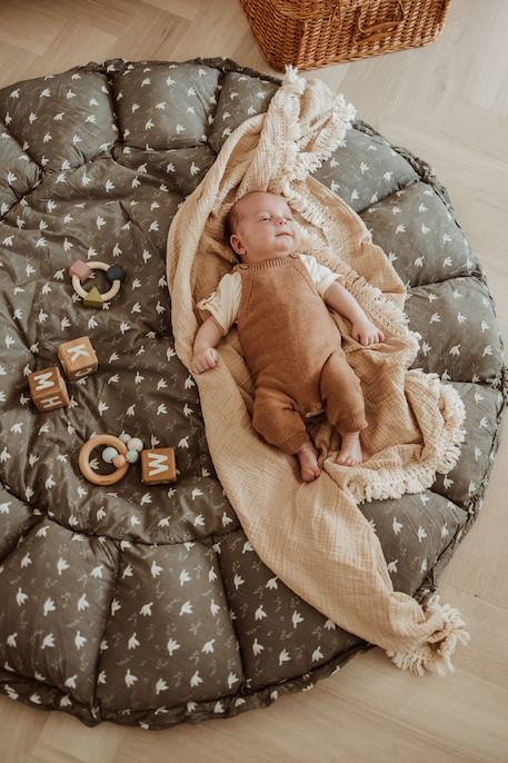 Tapis d'éveil & sac à jouets 3 en 1 bloom en coton Beige+Jaune moutarde+Marron foncé+Noir & Blanc+Rose+Vert 21 - vertbaudet enfant 