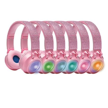 Casque lumineux pliable bluetooth et filaire girly avec limitation du volume  85 dB MULTICOLORE 2 - vertbaudet enfant 