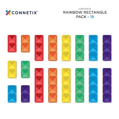 Jeu de construction magnétique arc-en-ciel paquet rectangle, 18 pièces Arc-en-ciel 6 - vertbaudet enfant 