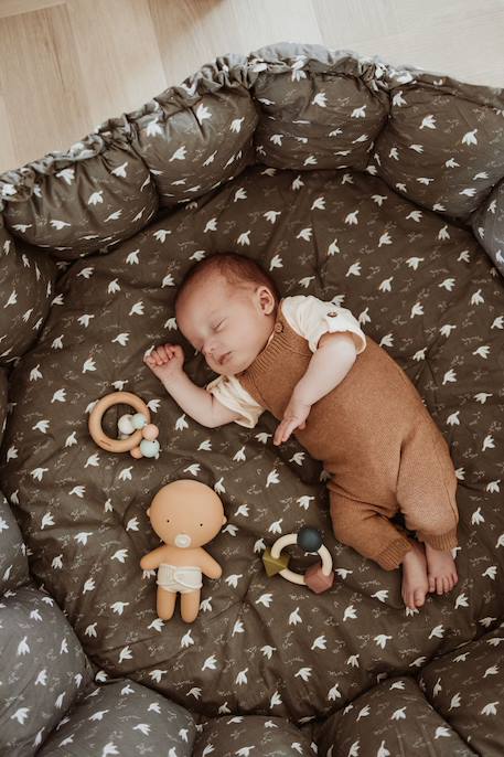 Tapis d'éveil & sac à jouets 3 en 1 bloom en coton Beige+Jaune moutarde+Marron foncé+Noir & Blanc+Rose+Vert 20 - vertbaudet enfant 
