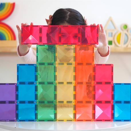 Jeu de construction magnétique arc-en-ciel paquet rectangle, 18 pièces Arc-en-ciel 5 - vertbaudet enfant 