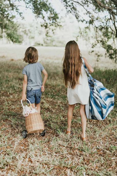 Tapis de jeu & sac à jouets- outdoor - blue green stripes Bleu & multicolour 3 - vertbaudet enfant 