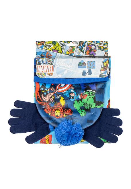 Bonnet + Gants + Tour de cou snood - Avengers Multicolor 5 - vertbaudet enfant 