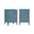 Lot de 2 tables de chevet industrielle métal, 1 porte Bleu gris+Lilas 4 - vertbaudet enfant 