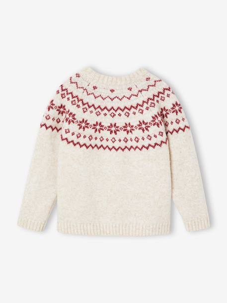 Pull jacquard enfant mixte noël capsule famille écru 5 - vertbaudet enfant 