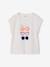 Tee-shirt motif fantaisie fille abricot+bleu grisé+écru+fraise 9 - vertbaudet enfant 