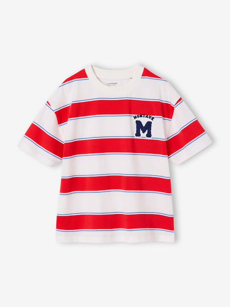 T-shirt garçon rayé rayé rouge 2 - vertbaudet enfant 