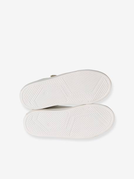 Baskets enfant fille cuir à scratchs blanc imprimé+écru+lot blanc 5 - vertbaudet enfant 