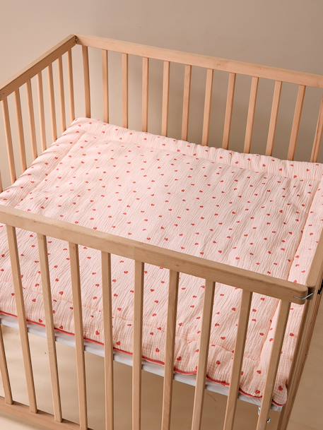 Tapis de sol / Fond de parc gaze de coton MON COEUR rose imprimé 5 - vertbaudet enfant 