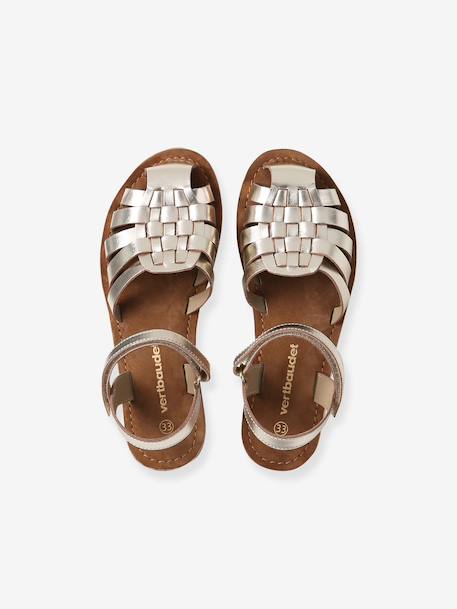 Sandales scratchées cuir enfant écru+or 12 - vertbaudet enfant 