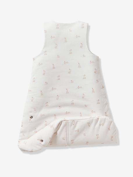 Gigoteuse personnalisable ouverture centrale bio PETITS LAPINS blanc imprimé 3 - vertbaudet enfant 
