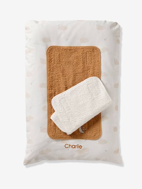 Matelas à langer et 2 tapis de change personnalisable DANS LES NUAGES blanc imprimé 1 - vertbaudet enfant 
