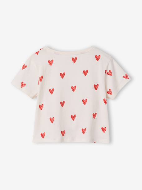 T-shirt fille détail noeud fantaisie écru+rayé bleu+rouge 2 - vertbaudet enfant 