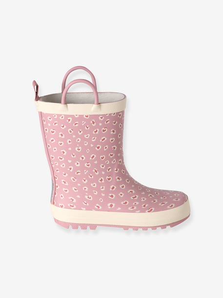 Bottes de pluie fille caoutchouc imprimé collection maternelle beige imprimé+rose imprimé 8 - vertbaudet enfant 