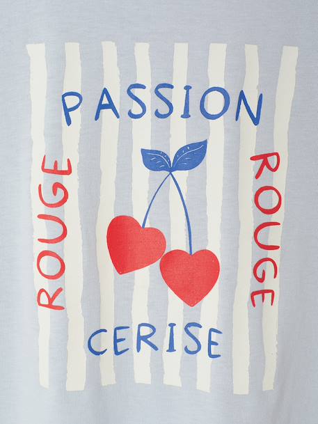 Tee-shirt fille cropped manches courtes épaulées bleu pâle+rose pâle 5 - vertbaudet enfant 