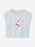 Tee-shirt fille cropped manches courtes épaulées bleu pâle+rose pâle 3 - vertbaudet enfant 
