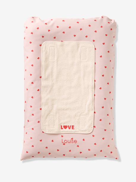 Matelas à langer + 2 tapis de change personnalisable MON COEUR rose imprimé 3 - vertbaudet enfant 