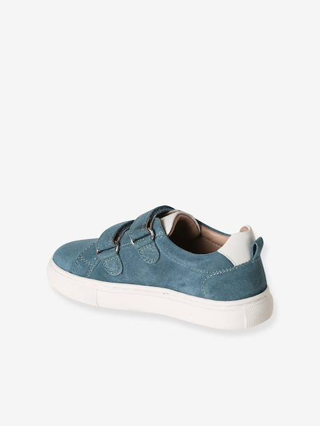 Baskets enfant cuir scratchs bleu jean+lot bleu+lot vert+marine 3 - vertbaudet enfant 