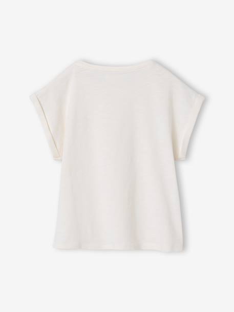T-shirt fille sport écru+vert sauge 2 - vertbaudet enfant 