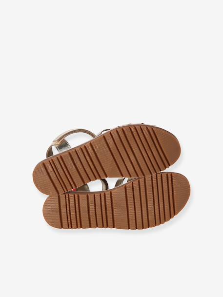 Sandales scratchées cuir enfant écru+or 13 - vertbaudet enfant 