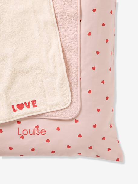 Matelas à langer + 2 tapis de change personnalisable MON COEUR rose imprimé 7 - vertbaudet enfant 