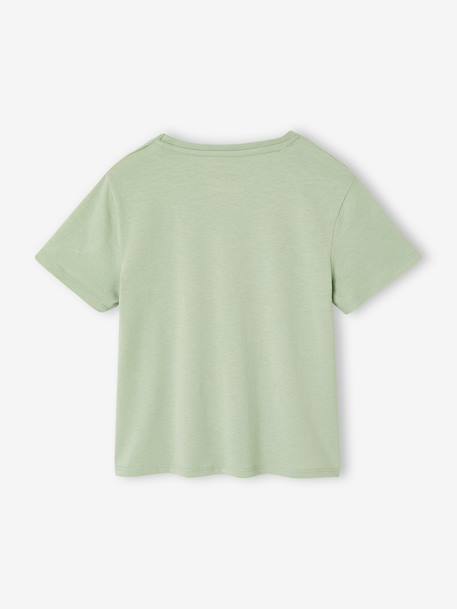 Tee-shirt fille imprimé manches courtes écru+mauve+rose+vert sauge 11 - vertbaudet enfant 
