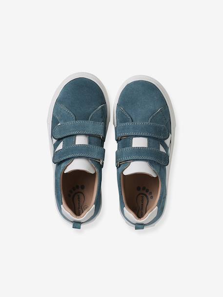 Baskets enfant cuir scratchs bleu jean+lot bleu+lot vert+marine 5 - vertbaudet enfant 