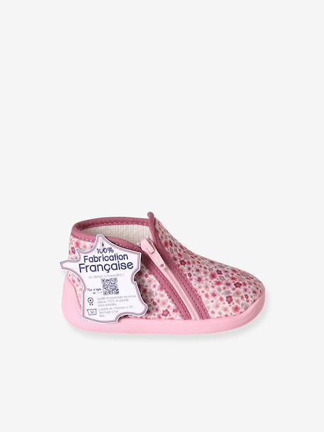 Chaussons zippés bébé fabriqués en France rose imprimé 3 - vertbaudet enfant 