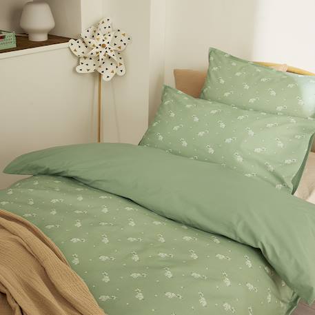 Housse de couette enfant imprimée en percale de coton, cueillette Vert 6 - vertbaudet enfant 