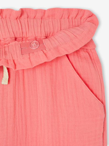Pantalon large gaze de coton rose+vert de gris 6 - vertbaudet enfant 