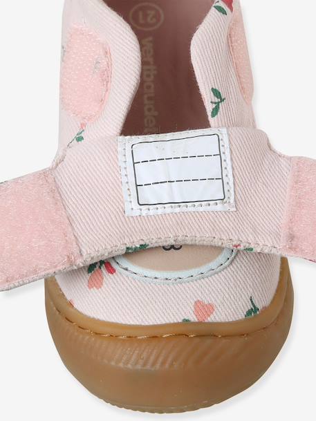 Chaussons bébé toile scratch blanc imprimé+bleu chambray+rose imprimé 16 - vertbaudet enfant 