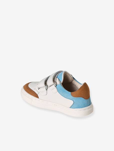 Baskets bébé cuir à scratchs lot bleu 3 - vertbaudet enfant 