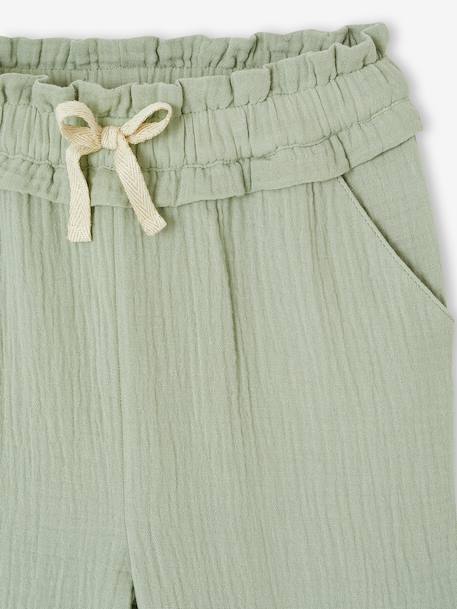 Pantalon large gaze de coton rose+vert de gris 9 - vertbaudet enfant 